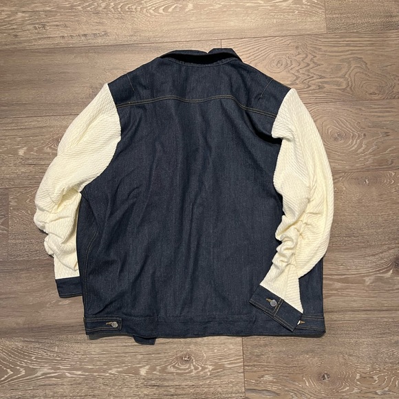 We Wore What Oversized Denim Cable Knit Jacket - Picture 3 of 4